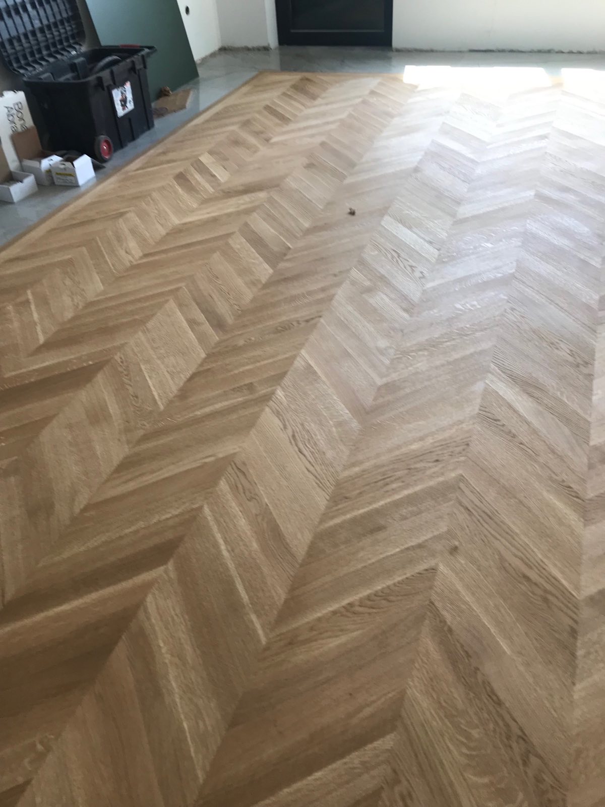 The chevron oak floor