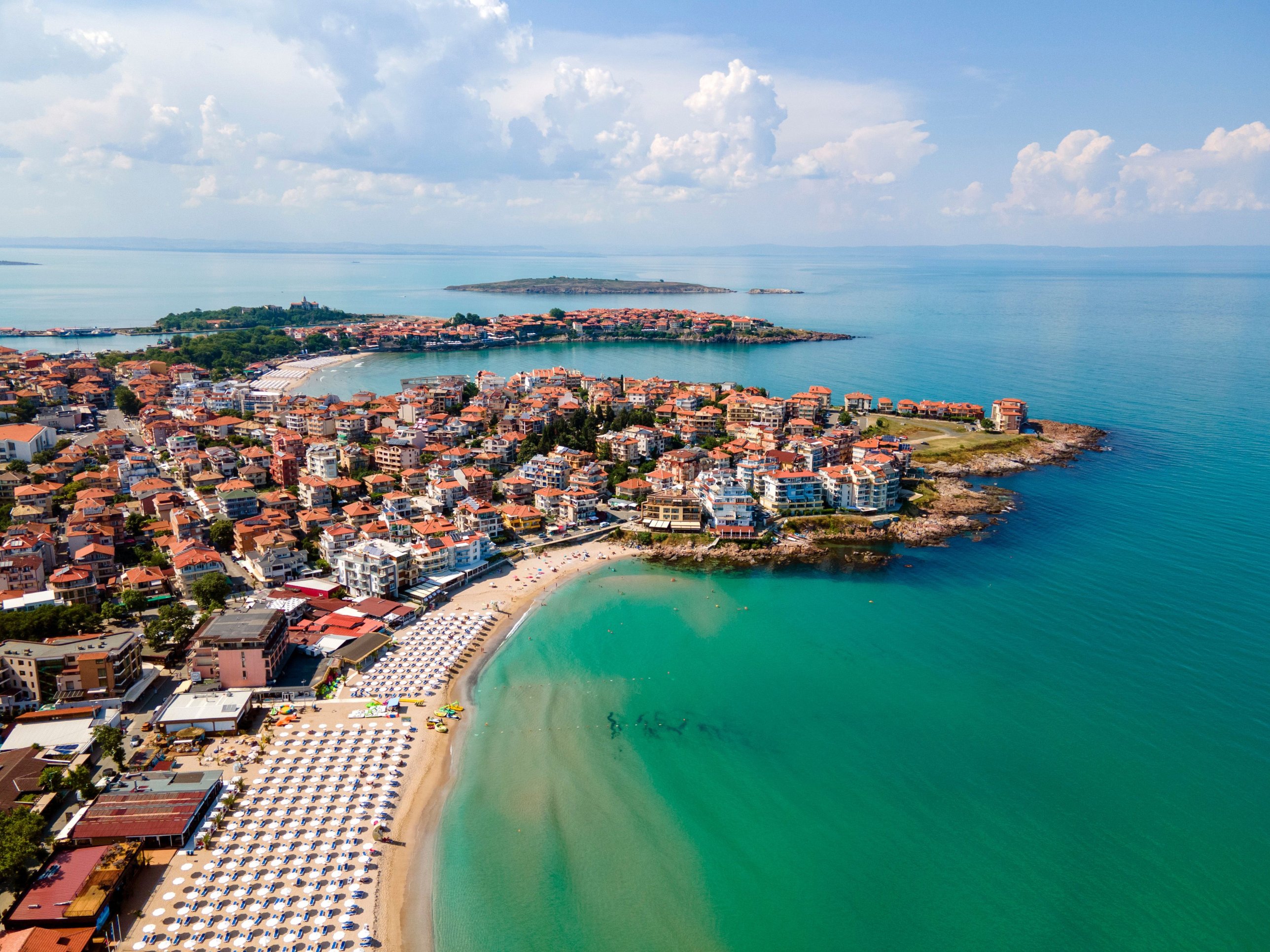 Sozopol old town on its peninsula above the Black Sea