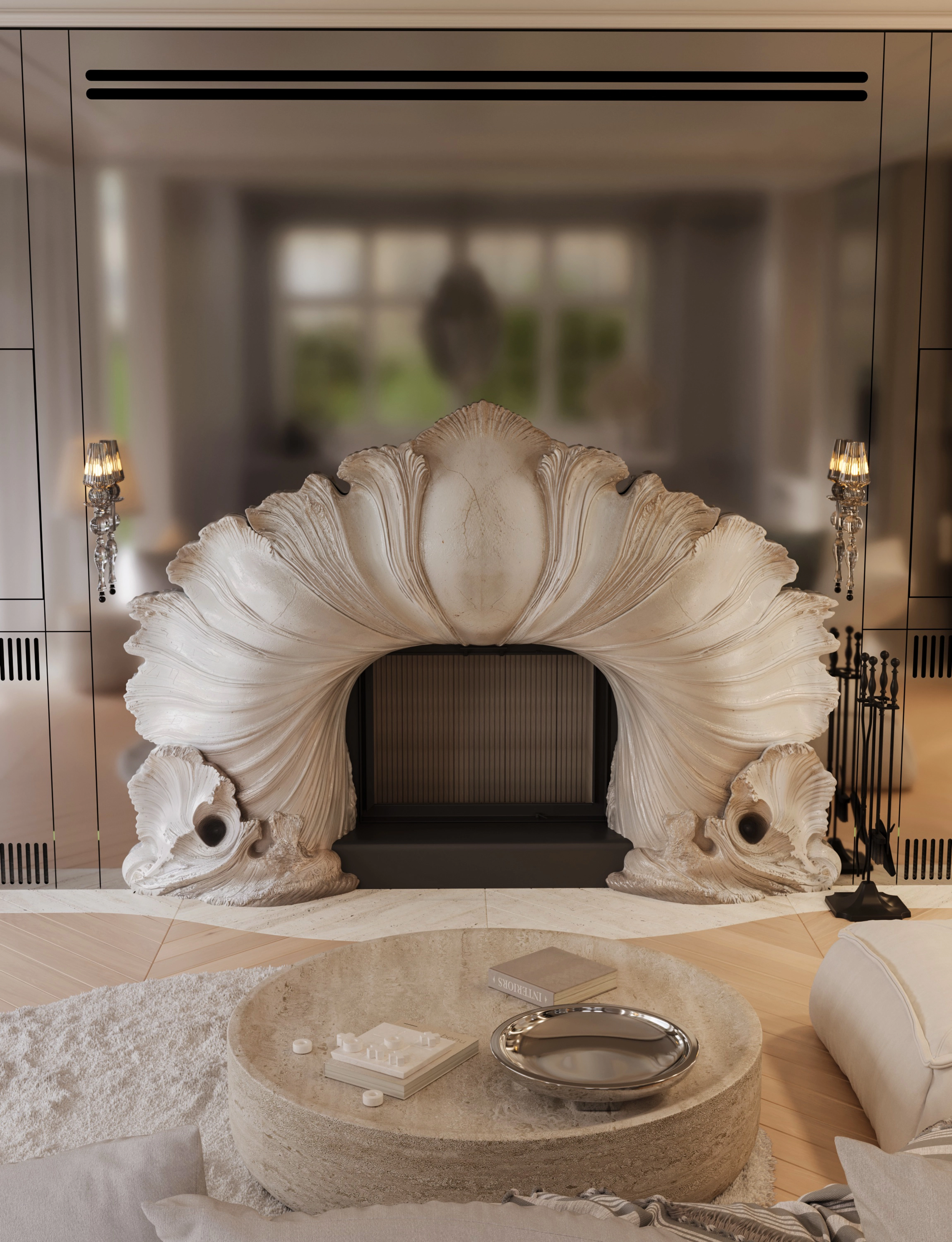 Dining table with expressive sculptural base