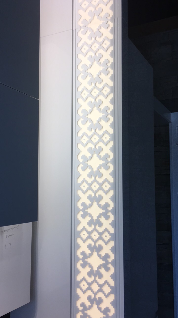 The illuminated pattern panel being tested